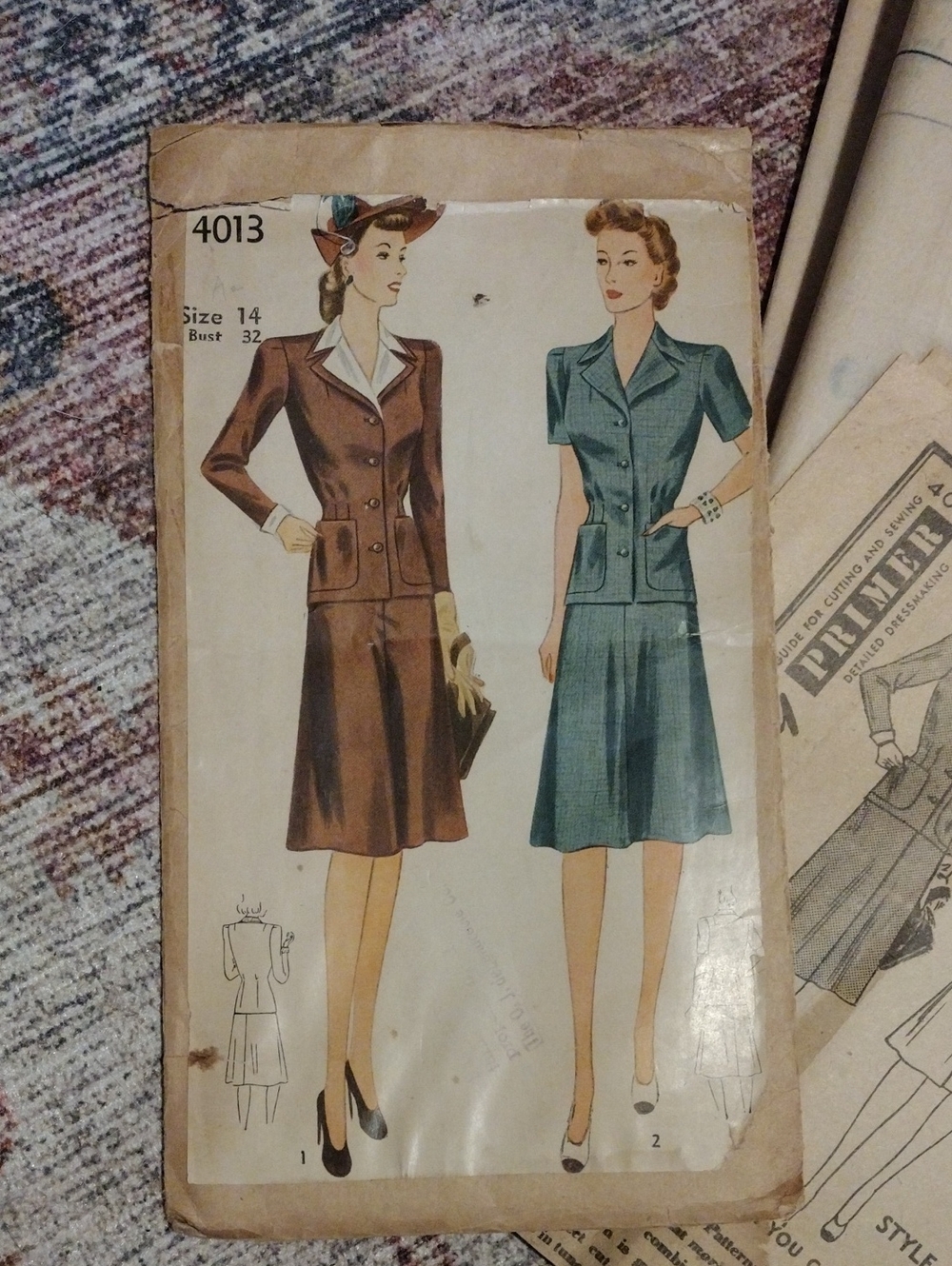Vintage Women’s Skirt Suit - Blue/Teal